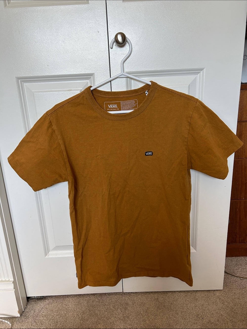 100% Cotton Vans Men’s mustard brown tee